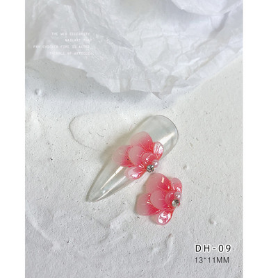 10GB sānu puķes 3D akrila ziedi nagu mākslas rotājumi (ar pērļu rhinestone) Floret nagu juvelierizstrādājumi 3D ziedu ziedlapu skalas stils