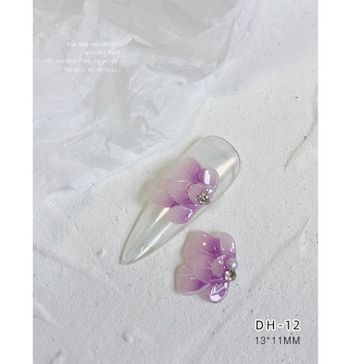 10GB sānu puķes 3D akrila ziedi nagu mākslas rotājumi (ar pērļu rhinestone) Floret nagu juvelierizstrādājumi 3D ziedu ziedlapu skalas stils