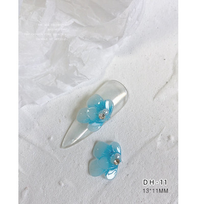 10GB sānu puķes 3D akrila ziedi nagu mākslas rotājumi (ar pērļu rhinestone) Floret nagu juvelierizstrādājumi 3D ziedu ziedlapu skalas stils