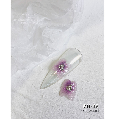 10GB sānu puķes 3D akrila ziedi nagu mākslas rotājumi (ar pērļu rhinestone) Floret nagu juvelierizstrādājumi 3D ziedu ziedlapu skalas stils