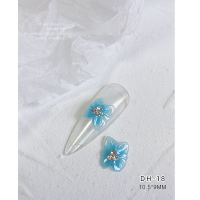 10GB sānu puķes 3D akrila ziedi nagu mākslas rotājumi (ar pērļu rhinestone) Floret nagu juvelierizstrādājumi 3D ziedu ziedlapu skalas stils