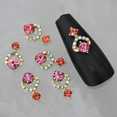 10GB sānu puķes 3D akrila ziedi nagu mākslas rotājumi (ar pērļu rhinestone) Floret nagu juvelierizstrādājumi 3D ziedu ziedlapu skalas stils
