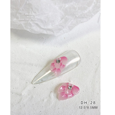 10GB sānu puķes 3D akrila ziedi nagu mākslas rotājumi (ar pērļu rhinestone) Floret nagu juvelierizstrādājumi 3D ziedu ziedlapu skalas stils