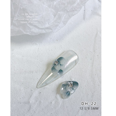 10GB sānu puķes 3D akrila ziedi nagu mākslas rotājumi (ar pērļu rhinestone) Floret nagu juvelierizstrādājumi 3D ziedu ziedlapu skalas stils