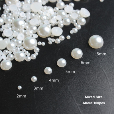 100 komada Punk srebrni biserni ukrasi za nokte 3D gotički dizajn Tamni kamenčići za nokte Natprirodni savjeti za manikuru Potrepštine za ukrašavanje noktiju