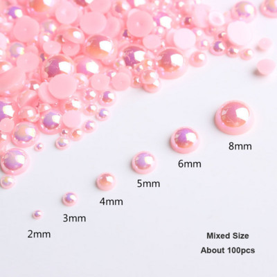 100 komada Punk srebrni biserni ukrasi za nokte 3D gotički dizajn Tamni kamenčići za nokte Natprirodni savjeti za manikuru Potrepštine za ukrašavanje noktiju