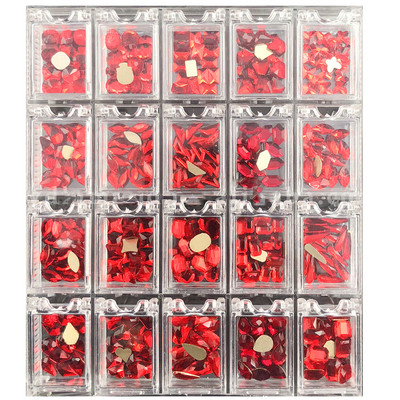 2000PC (20*100) Crystal AB vještački dijamant u mrežicama 20 oblika s ravnom poleđinom za nokte s 1 olovkom u prozirnoj velikoj kutiji &*&