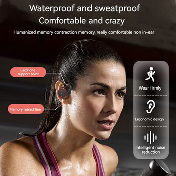 Συμβατό με Bluetooth ασύρματα ακουστικά αθλητικά ακουστικά Fone De Ouvido Ακουστικά εξωτερικού χώρου για τρέξιμο ποδηλασίας