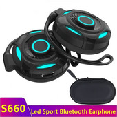 Căști sport fără fir compatibile cu Bluetooth TWS Control tactil Fone De Ouvido Căști de jocuri cu LED colorate pentru alergare Ciclism