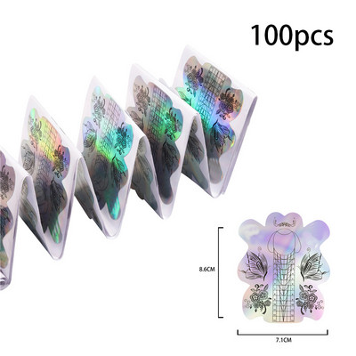 BQAN 50/100/300 DB körömforma hosszabbító francia körömforma tippek akril UV gél hosszabbító göndör forma építő gél matricasablon