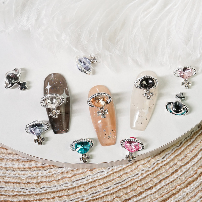 10 komada planeta šarm za nokte legura nakit luksuzni dijamanti dijelovi za nokte dragulji kamenje kristalna umjetnost diy dekoracija kamenčići manikura