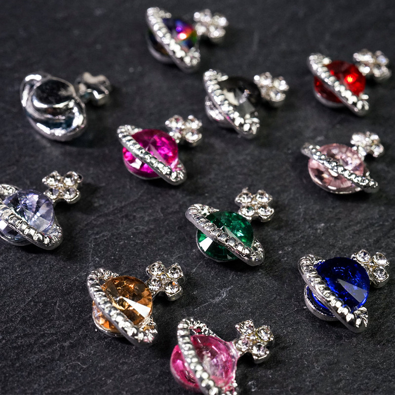 10 komada planeta šarm za nokte legura nakit luksuzni dijamanti dijelovi za nokte dragulji kamenje kristalna umjetnost diy dekoracija kamenčići manikura