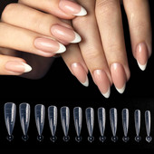 120db Dual Forms Mandula műköröm tippek Stiletto körömhosszabbító formák Akrigél ujj gyors építő klipek manikűr eszközök GL1907