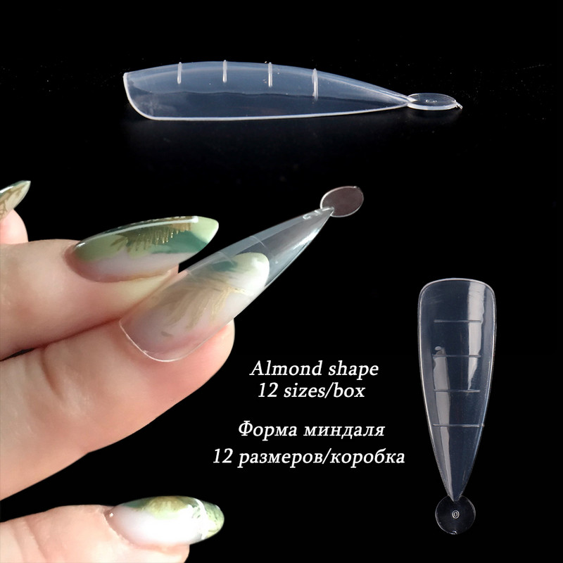120db Dual Forms Mandula műköröm tippek Stiletto körömhosszabbító formák Akrigél ujj gyors építő klipek manikűr eszközök GL1907