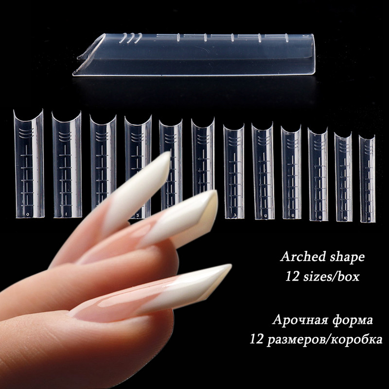 120db Dual Forms Mandula műköröm tippek Stiletto körömhosszabbító formák Akrigél ujj gyors építő klipek manikűr eszközök GL1907