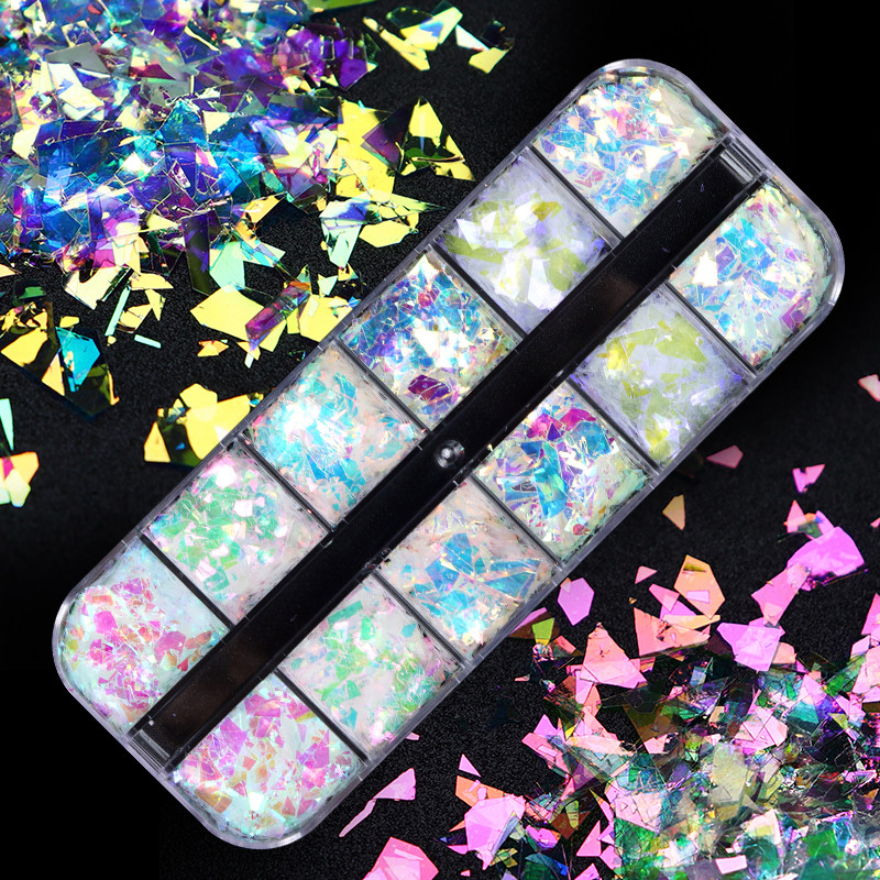 Sirena Nail Art Šljokice Svjetlucavi šareni ukras od pahuljica za DIY pribor za manikuru Potrošni materijal za nokte u prahu za profesionalce