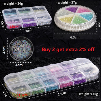 1Box Mix Size Aurora Transparent Multicolor Bubble Caviar Beads For Nail Sparkle Glass Crystal Rhinestones Korea Summer Nail픽시스톤