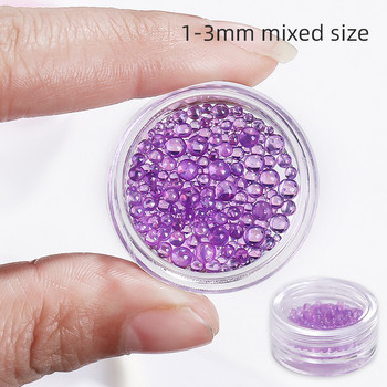 1Box Mix Size Aurora Transparent Multicolor Bubble Caviar Beads For Nail Sparkle Glass Crystal Rhinestones Korea Summer Nail픽시스톤