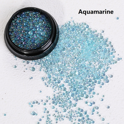 1 kutija Mješavina veličine Aurora prozirne višebojne mjehuriće kavijar perle za nokte Sjajno staklo Kristalni kamenčići Korejsko ljeto Nail픽시스톤