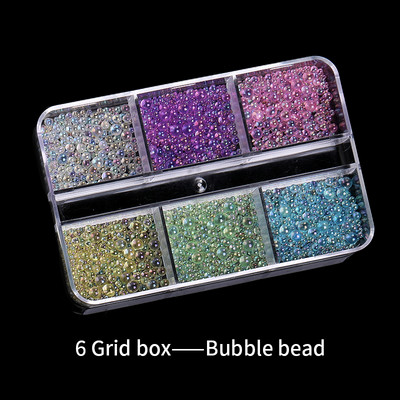 1 kutija Mješavina veličine Aurora prozirne višebojne mjehuriće kavijar perle za nokte Sjajno staklo Kristalni kamenčići Korejsko ljeto Nail픽시스톤