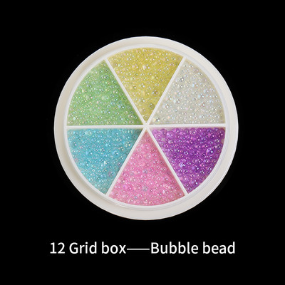 1 kutija Mješavina veličine Aurora prozirne višebojne mjehuriće kavijar perle za nokte Sjajno staklo Kristalni kamenčići Korejsko ljeto Nail픽시스톤