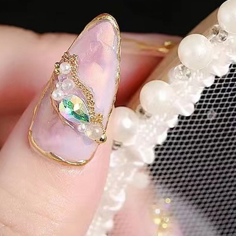 1 kutija Mješavina veličine Aurora prozirne višebojne mjehuriće kavijar perle za nokte Sjajno staklo Kristalni kamenčići Korejsko ljeto Nail픽시스톤