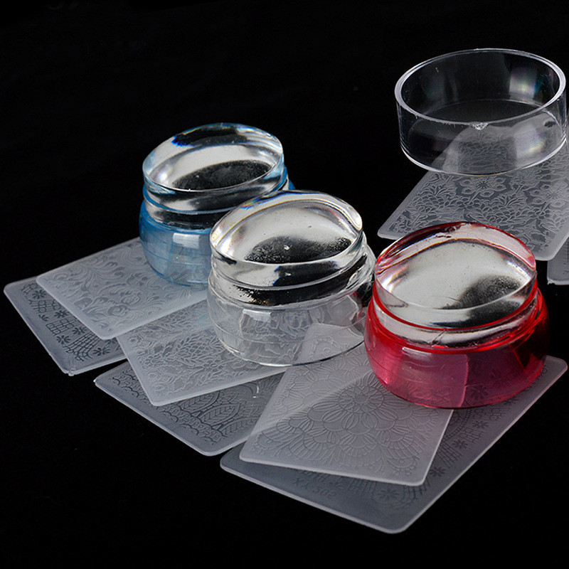 Predložak za ukrašavanje noktiju Žele glava s ispisom strugala Silikonski alati za pločice za utiskivanje Profesionalni set za utiskivanje noktiju Pribor za manikuru