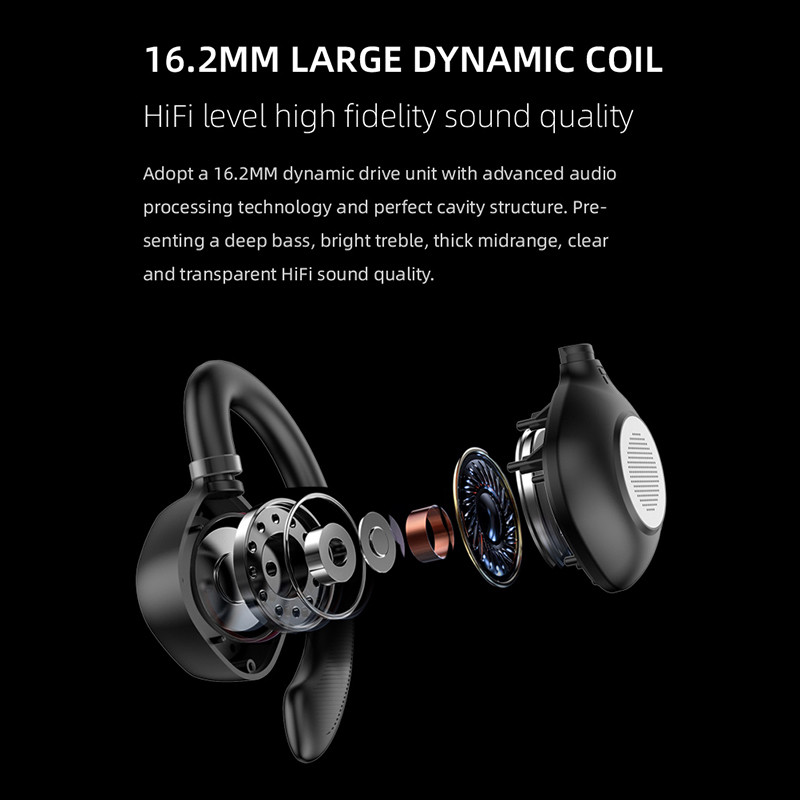 Νέο Ασύρματο ακουστικό Simulate Bone Conduction Bluetooth 5.3 HIFI Bass Sport Ακουστικό με μείωση θορύβου ανώδυνης φθοράς