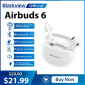 Blackview Airbuds 6 New TWS Wireless Earphone Bluetooth 5.3 Stereo Bass Earbuds Hedset Touch Control with Mic Headphones