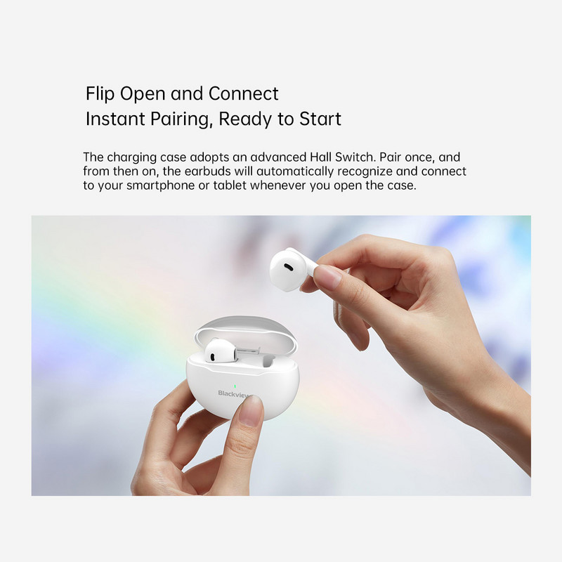 Blackview Airbuds 6 New TWS Wireless Earphone Bluetooth 5.3 Stereo Bass Earbuds Hedset Touch Control with Mic Headphones