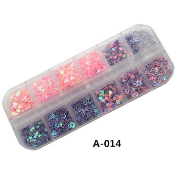 Пайети Holographic Holo Love Star Pink White Nail Body Art Glitter Box Нокти с пайети Paillette Flakes Декорация Инструменти за маникюр