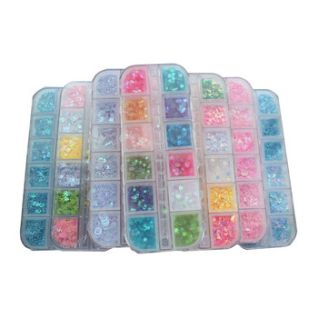 Пайети Holographic Holo Love Star Pink White Nail Body Art Glitter Box Нокти с пайети Paillette Flakes Декорация Инструменти за маникюр