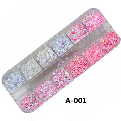 Šljokice Holografski Holo Love Star Pink White Nail Body Art Glitter Box Nokti sa šljokicama Paillette Flakes Decoration Alati za manikuru