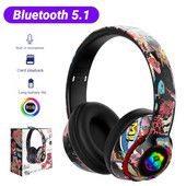 Juhtmeta mänguri kõrvaklapid mobiiltelefonile koos mikrofoniga RGB valgusega Bluetooth5.1 mänguripeakomplekt lastele arvutile PS4 mängija tugi TF-kaart