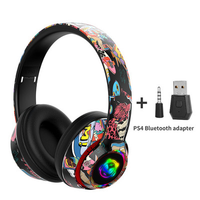 Juhtmeta mänguri kõrvaklapid mobiiltelefonile koos mikrofoniga RGB valgusega Bluetooth5.1 mänguripeakomplekt lastele arvutile PS4 mängija tugi TF-kaart