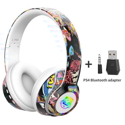 Juhtmeta mänguri kõrvaklapid mobiiltelefonile koos mikrofoniga RGB valgusega Bluetooth5.1 mänguripeakomplekt lastele arvutile PS4 mängija tugi TF-kaart