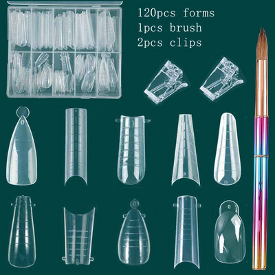 Nails Art eszközkészlet Gyors építő forma körömformák poli körömgélhez Dual Forms körömhosszabbító rendszer zselés klipekkel a felső formához