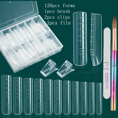 Nails Art eszközkészlet Gyors építő forma körömformák poli körömgélhez Dual Forms körömhosszabbító rendszer zselés klipekkel a felső formához