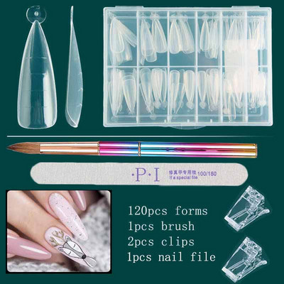 Nails Art eszközkészlet Gyors építő forma körömformák poli körömgélhez Dual Forms körömhosszabbító rendszer zselés klipekkel a felső formához