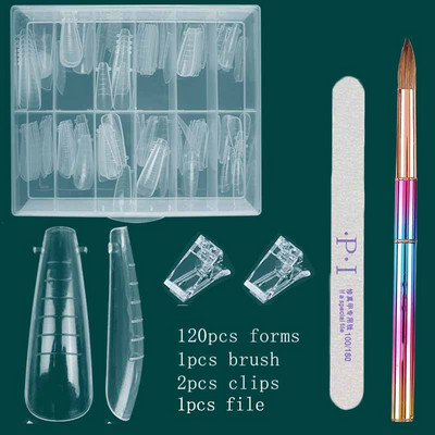 Nails Art eszközkészlet Gyors építő forma körömformák poli körömgélhez Dual Forms körömhosszabbító rendszer zselés klipekkel a felső formához