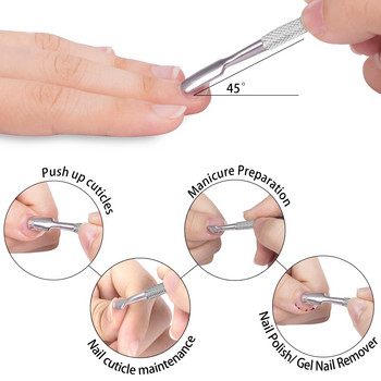 2 τμχ/σετ κουρευτική επιδερμίδα με Pusher Cuticle Remover Nipper Kit Professional Cutter Clipper Pedicure Εργαλεία μανικιούρ για νύχια