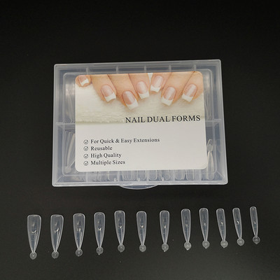 Straight Dual Forms Poly Nail Art UV Builder Gel Nails Dekorációs körömhosszabbító 120db/szett Stilettos Full Cover Shape Új