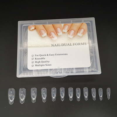 Straight Dual Forms Poly Nail Art UV Builder Gel Nails Dekorációs körömhosszabbító 120db/szett Stilettos Full Cover Shape Új