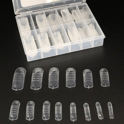 Straight Dual Forms Poly Nail Art UV Builder Gel Nails Dekorációs körömhosszabbító 120db/szett Stilettos Full Cover Shape Új