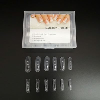 Straight Dual Forms Poly Nail Art UV Builder Gel Nails Dekorációs körömhosszabbító 120db/szett Stilettos Full Cover Shape Új