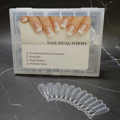 Straight Dual Forms Poly Nail Art UV Builder Gel Nails Dekorációs körömhosszabbító 120db/szett Stilettos Full Cover Shape Új