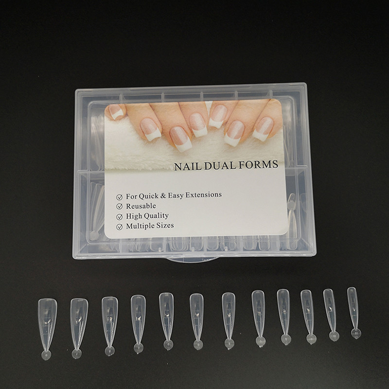 Straight Dual Forms Poly Nail Art UV Builder Gel Nails Dekorációs körömhosszabbító 120db/szett Stilettos Full Cover Shape Új