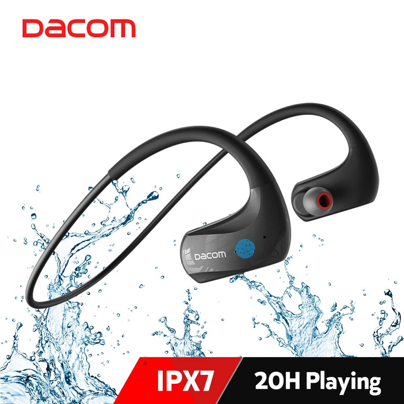 Căști Bluetooth fără fir Dacom G93 Sports IPX7 Căști stereo de bas rezistente la apă 20 de ore Timp de redare Rulare cu microfon Codecuri AAC