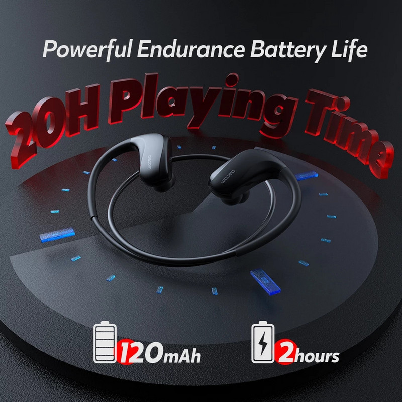 Căști Bluetooth fără fir Dacom G93 Sports IPX7 Căști stereo de bas rezistente la apă 20 de ore Timp de redare Rulare cu microfon Codecuri AAC