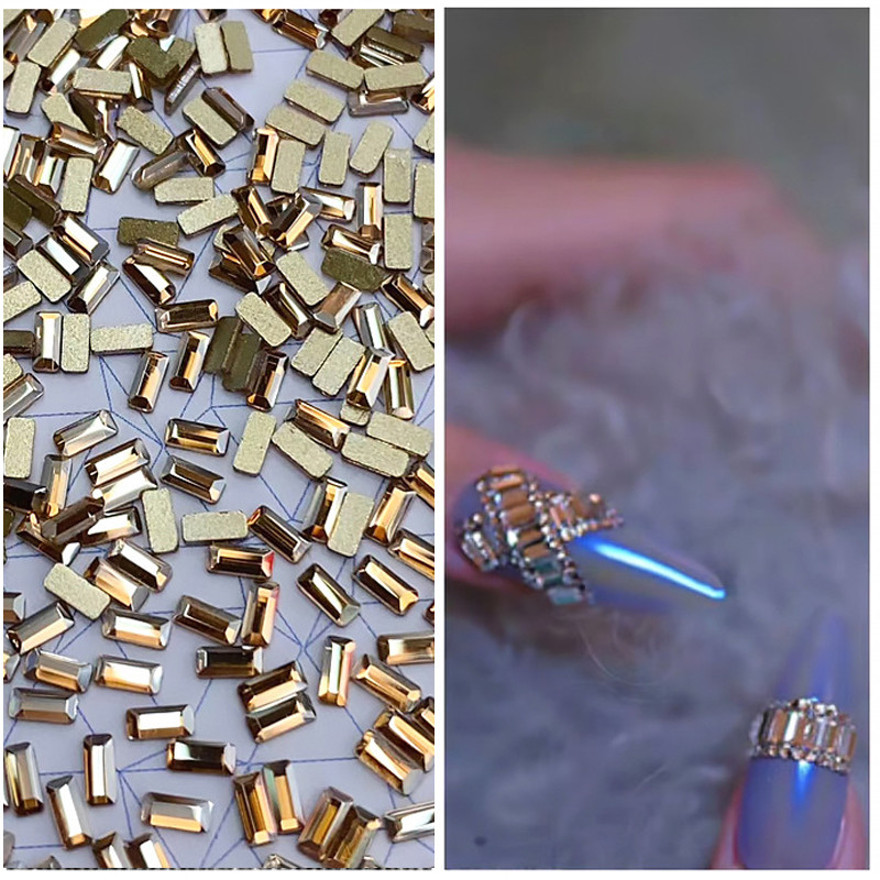 50 komada sjajnih kristala 3D Nail Art ukrasi od vještačkih dijamanata Oblik ravnog stakla, dijamantni dizajn nakita Dodaci za manikuru